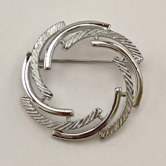 1972 Sarah Coventry Silvery Swirl Brooch