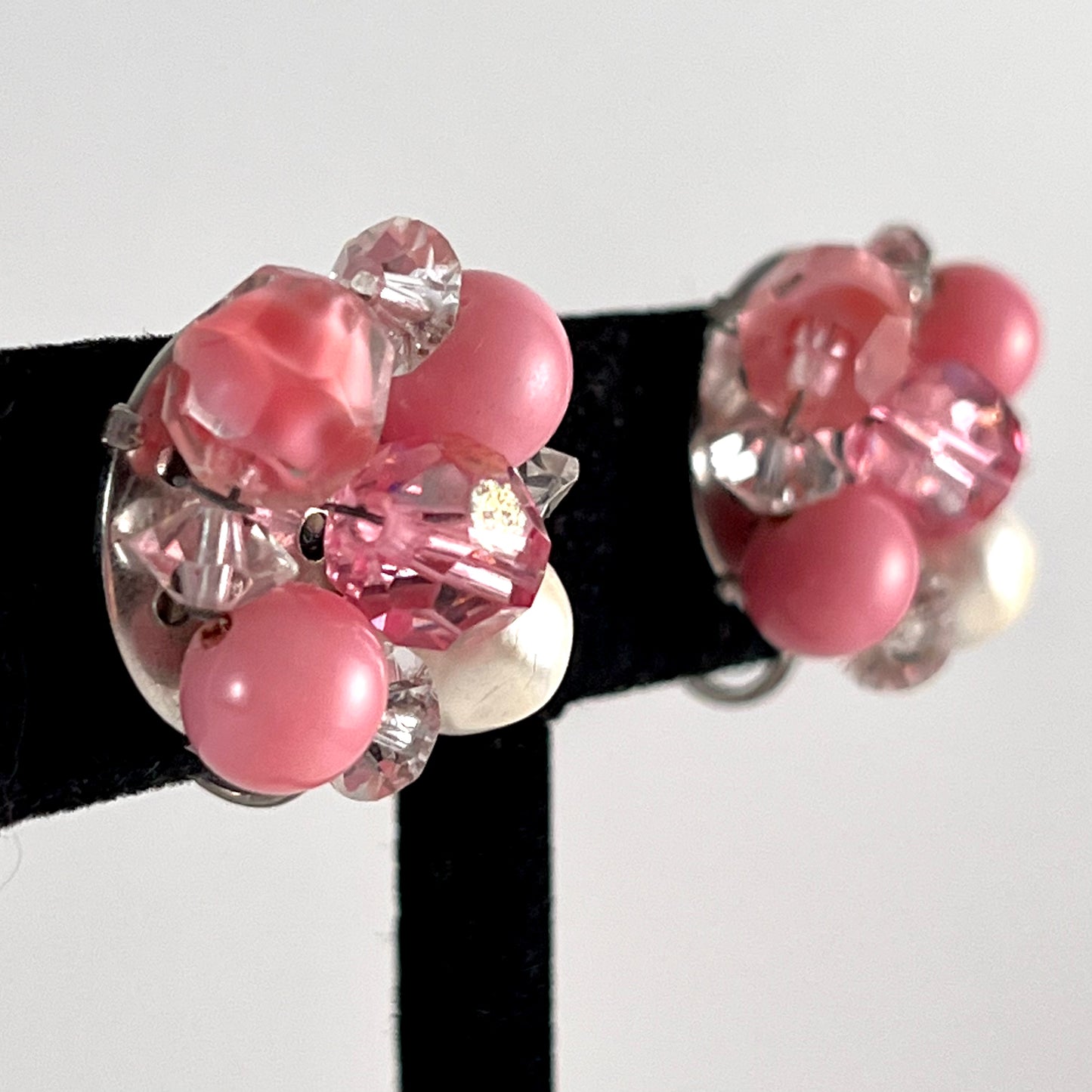 1960s Laguna Pink Bead Earrings