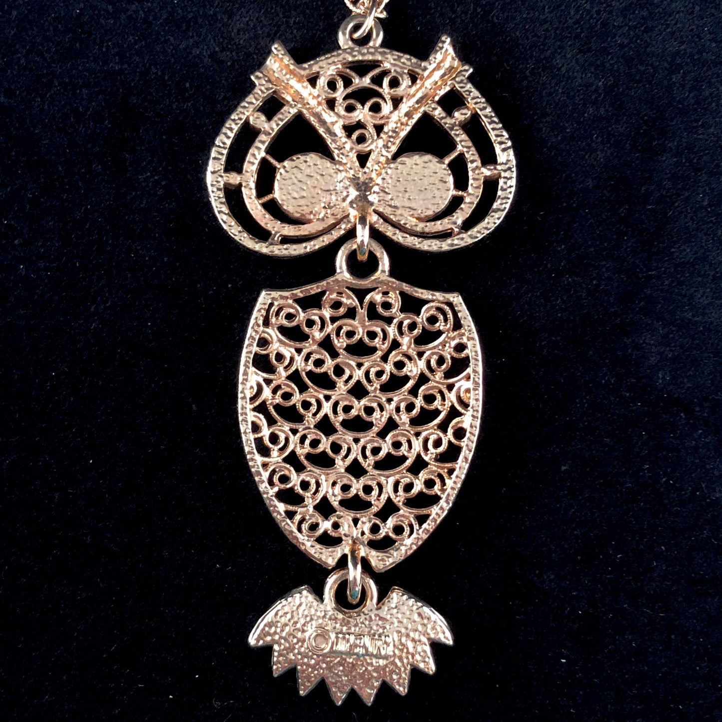 1974 Sarah Coventry Nite-Owl Necklace - Retro Kandy Vintage