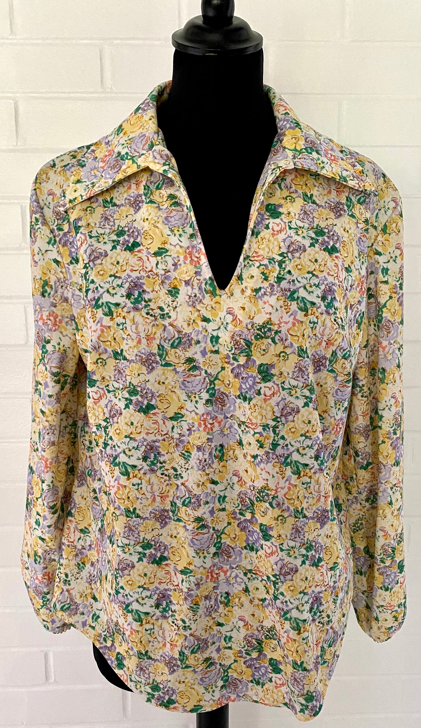 1970s Flowered Tunic Shirt