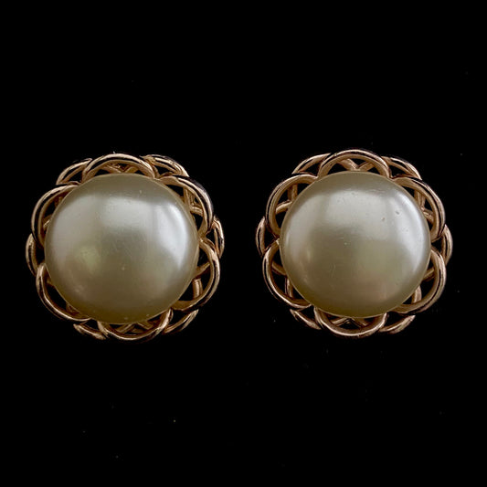 Early 1950s Reja Faux Pearl Earrings