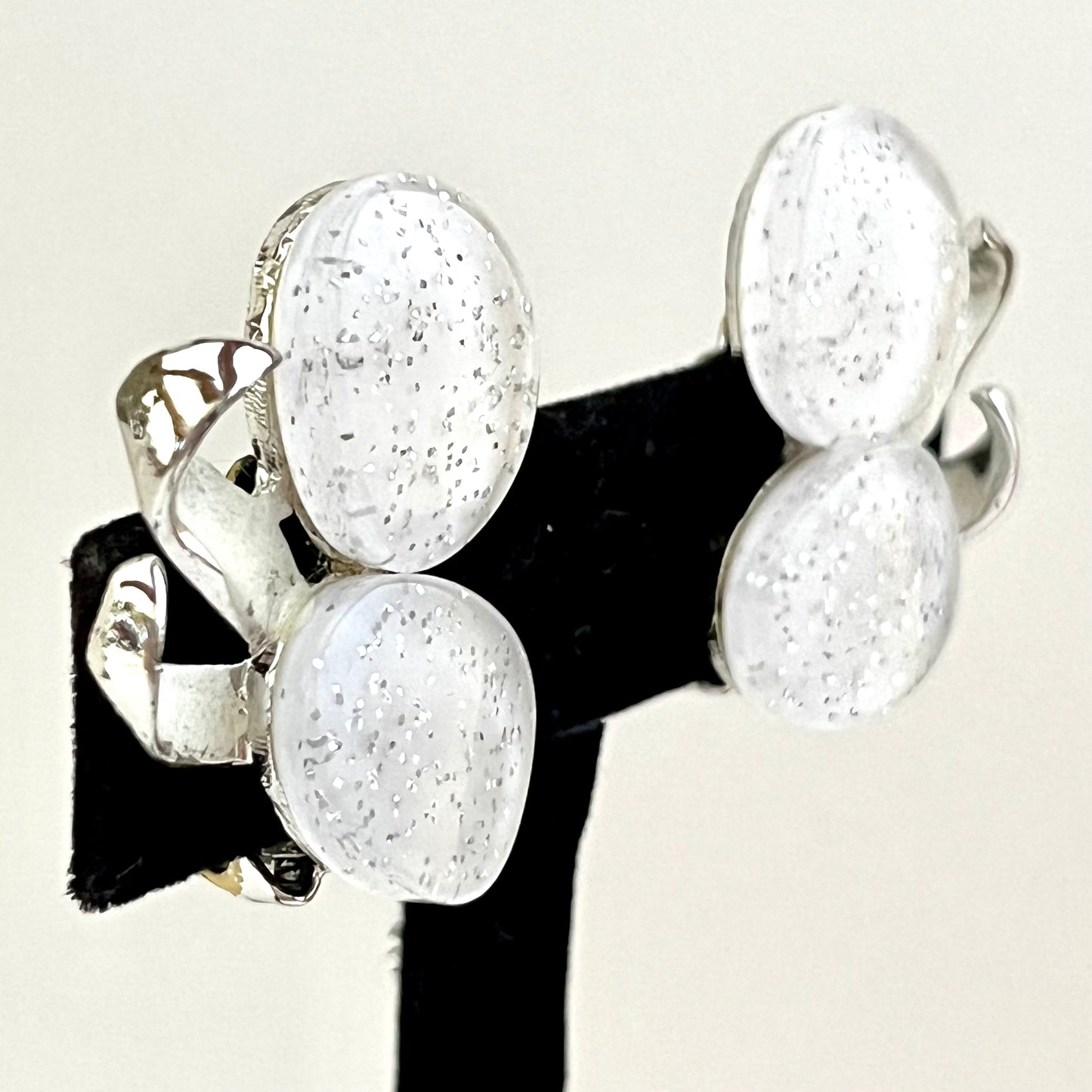 Late 50s/ Early 60s Glitter Lucite Earrings