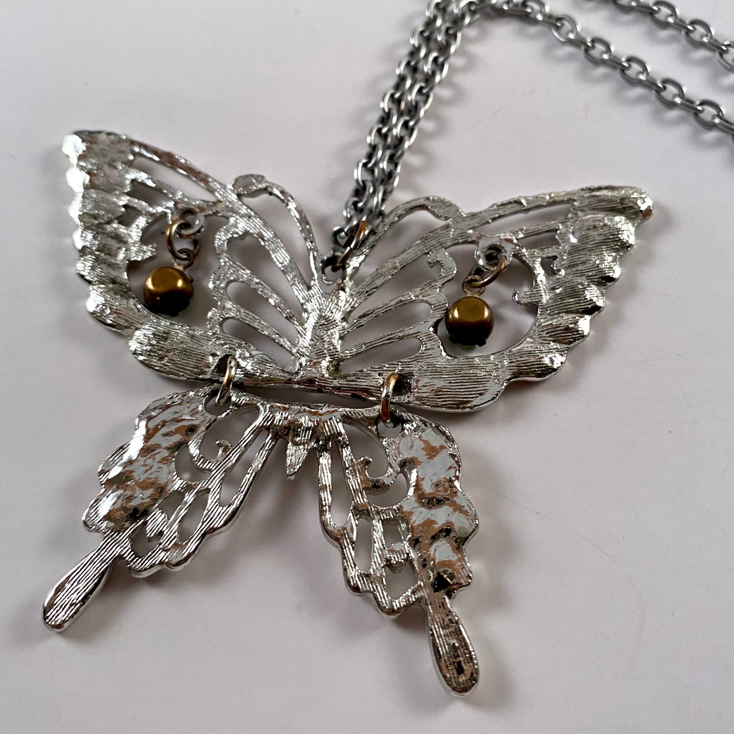 Late 60s/ Early 70s Articulated Butterfly Pendant Necklace