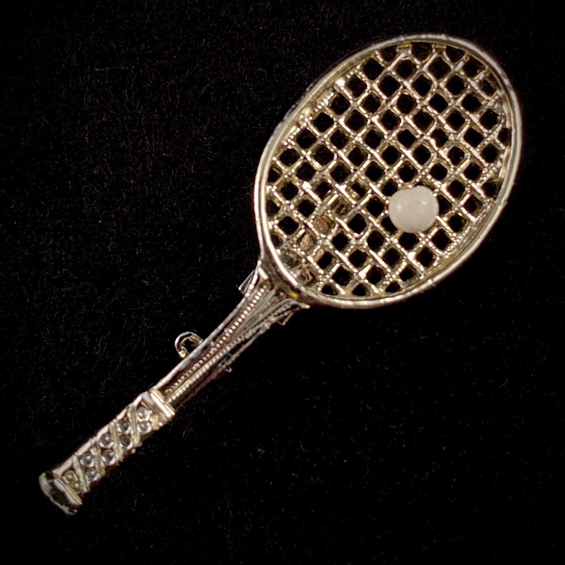 1970s Gerry's Tennis Racket Brooch - Retro Kandy Vintage