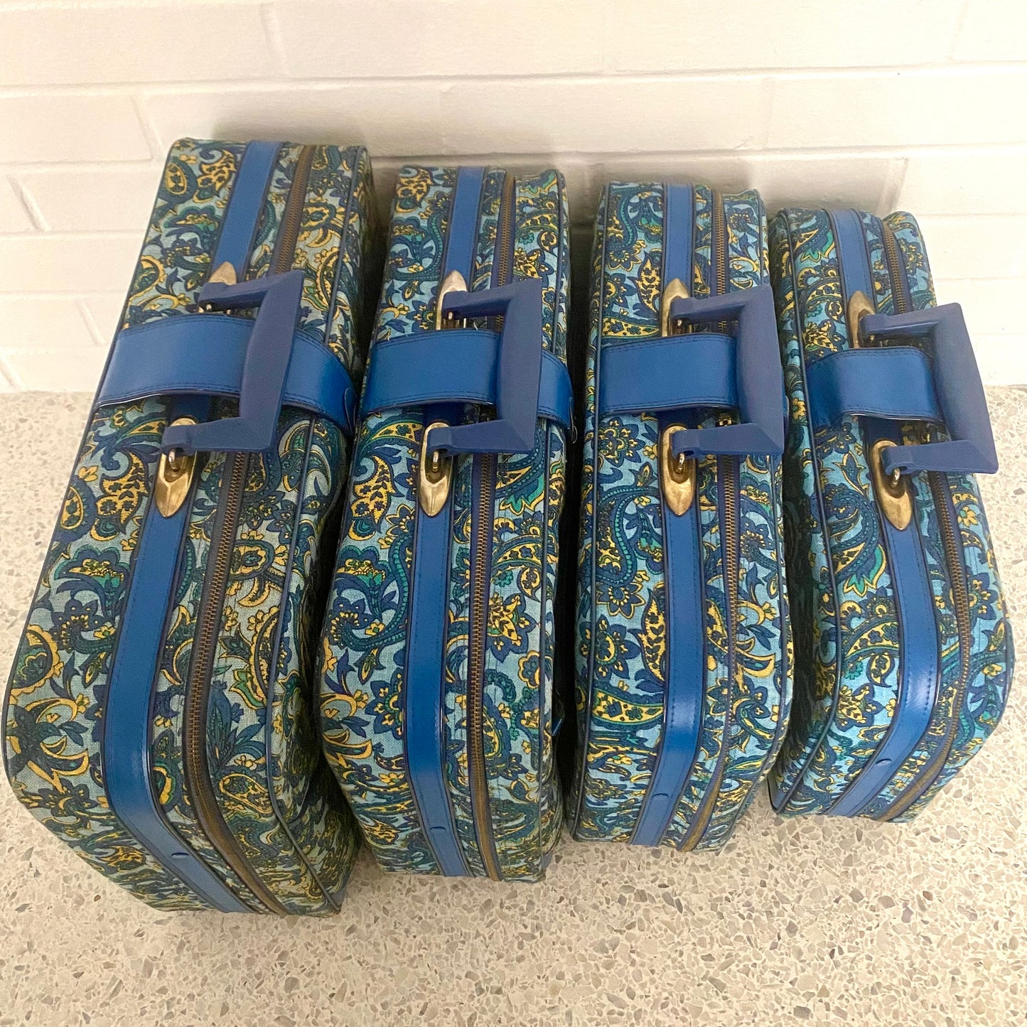 Late 60s/ Early 70s Set of 4 Nesting Suitcases