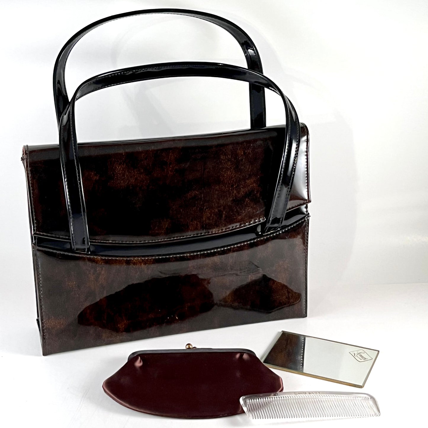 1950s Lennox Handbag With Original Mirror, Comb & Change Purse