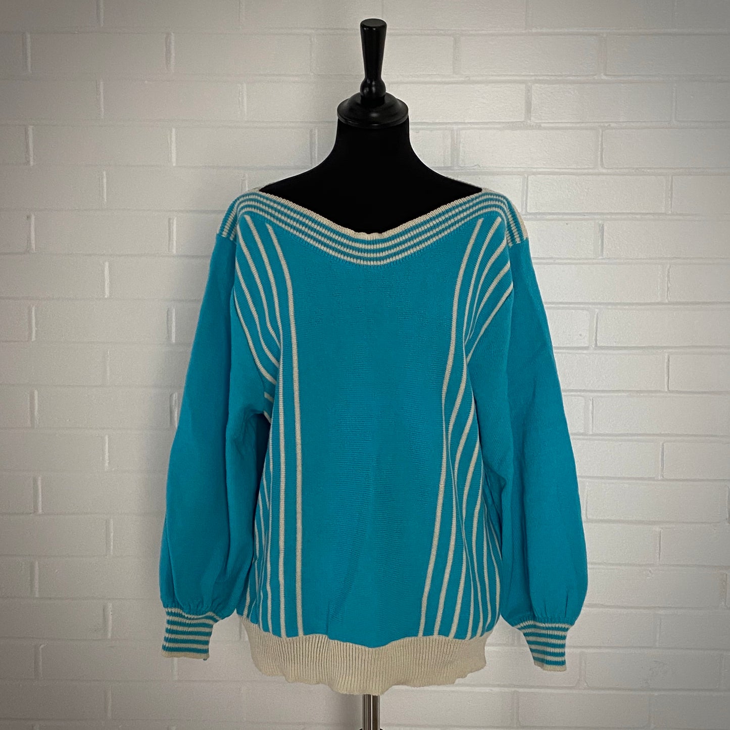 1980s Retro Aqua Sweater