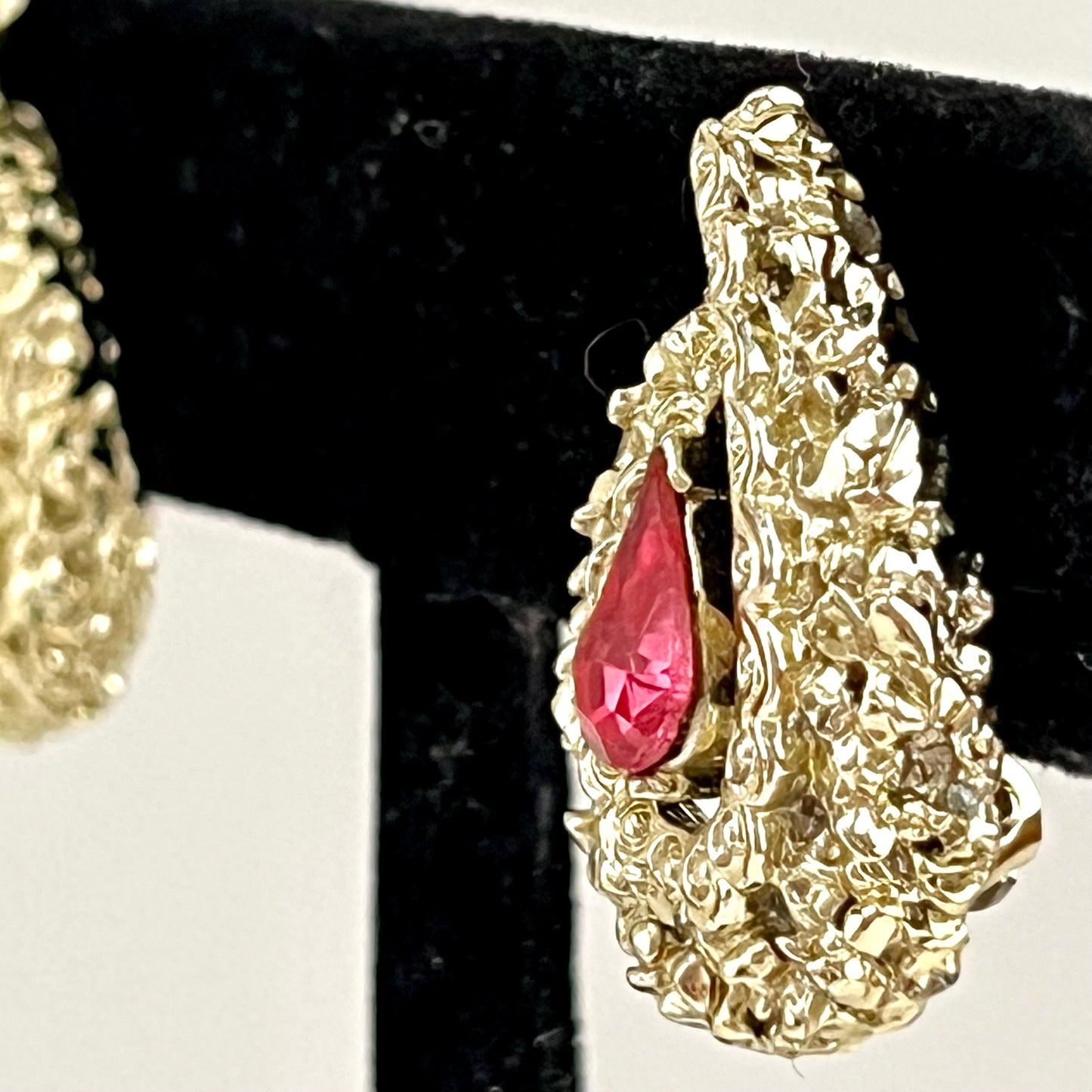 1960s Coro Pink Rhinestone Earrings