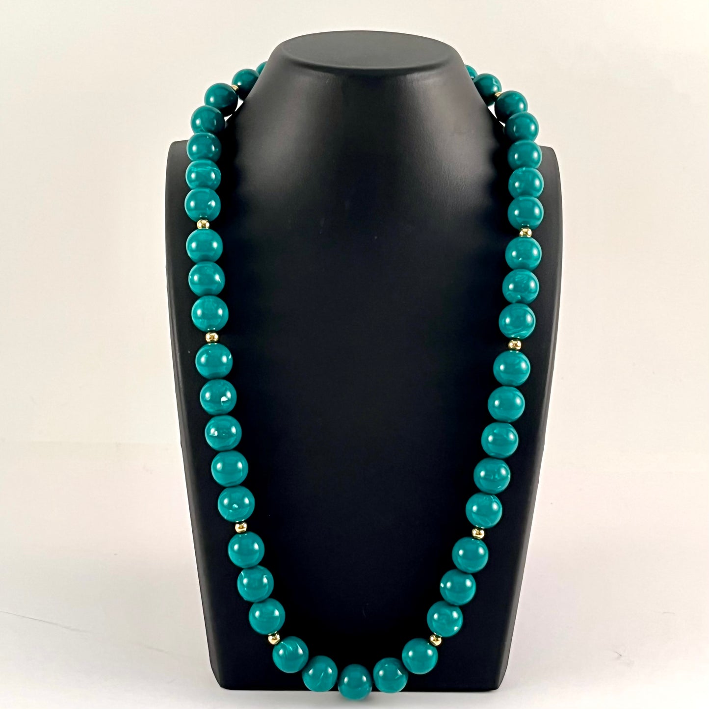 1980s Monet Teal Bead Necklace