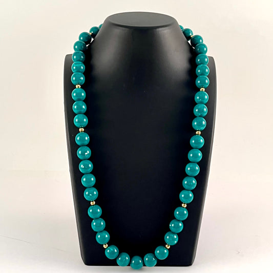 1980s Monet Teal Bead Necklace