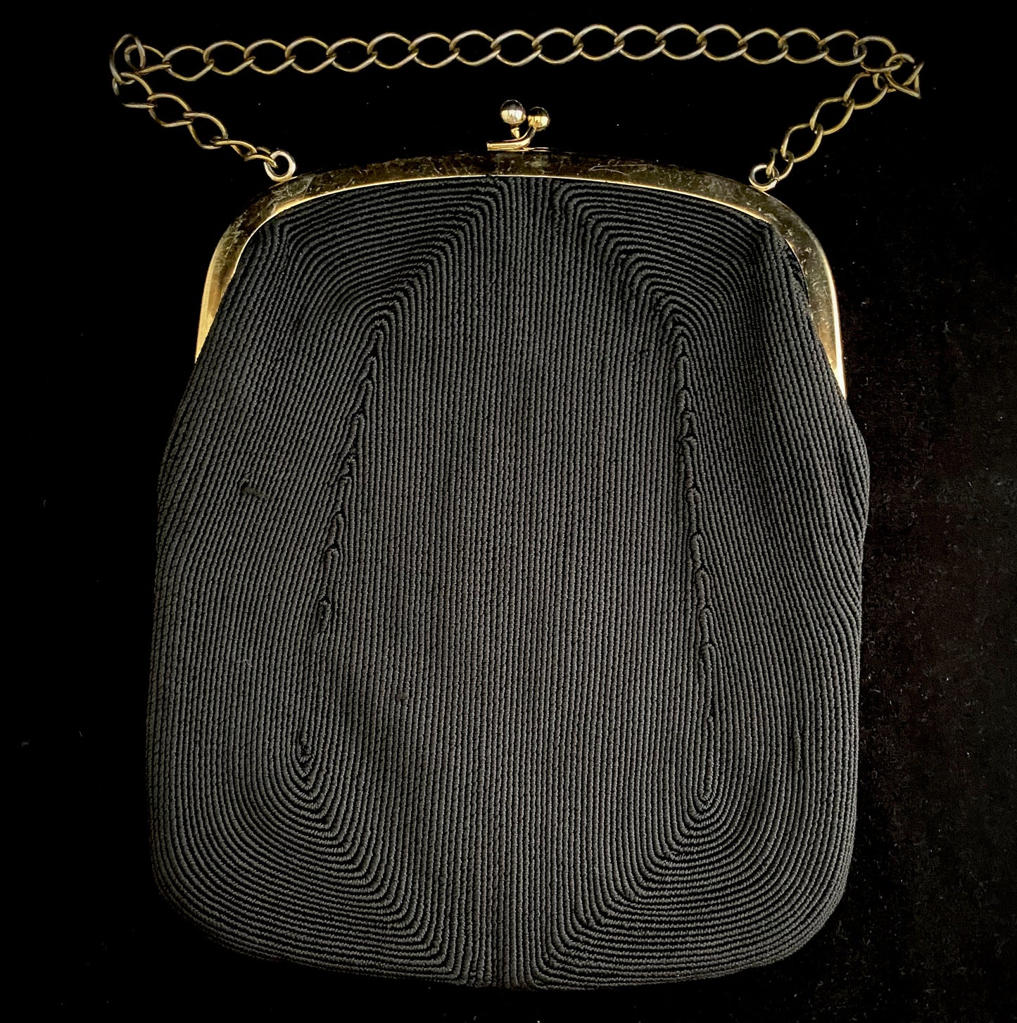 1940s Black Fabric Handbag - Retro Kandy Vintage