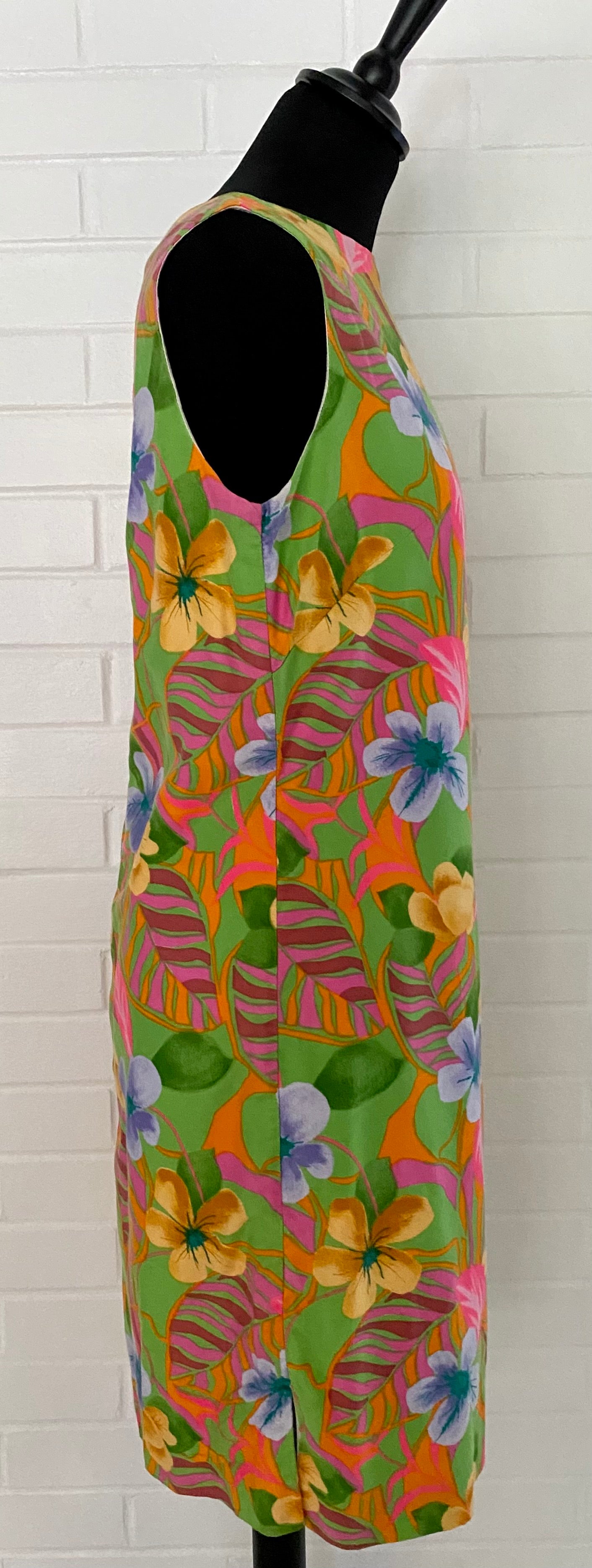 1960s Hawaiian Printed Cotton Shift Dress