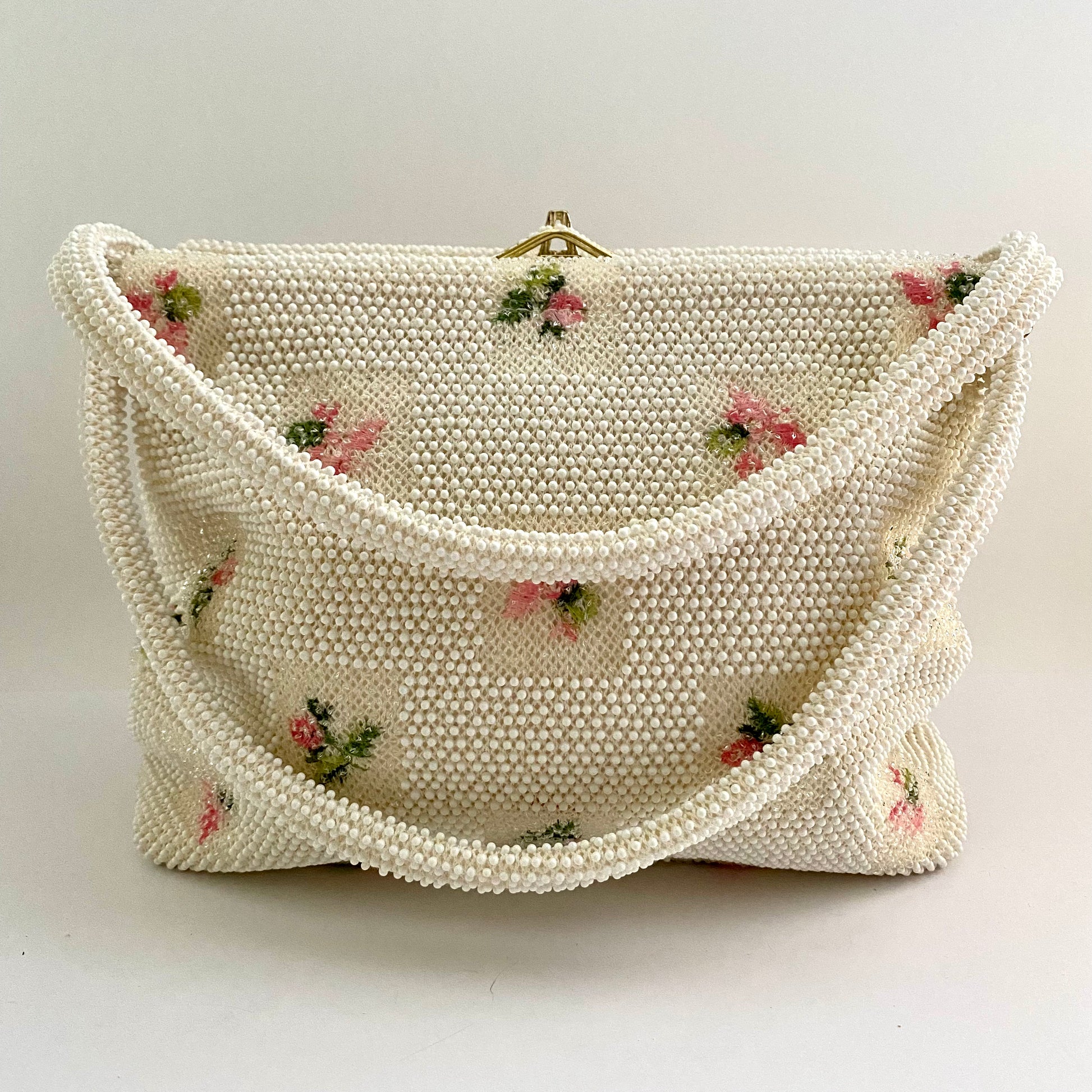 1950s Pink Flower Lumured Handbag – Retro Kandy Vintage