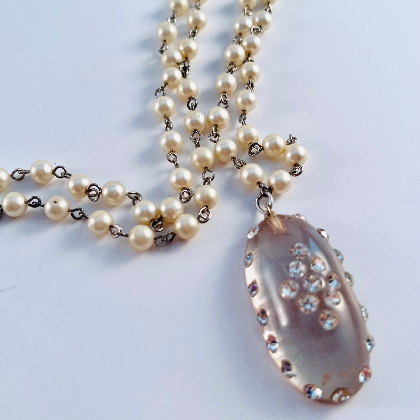 1950s Made In Germany Lucite Pendant Necklace