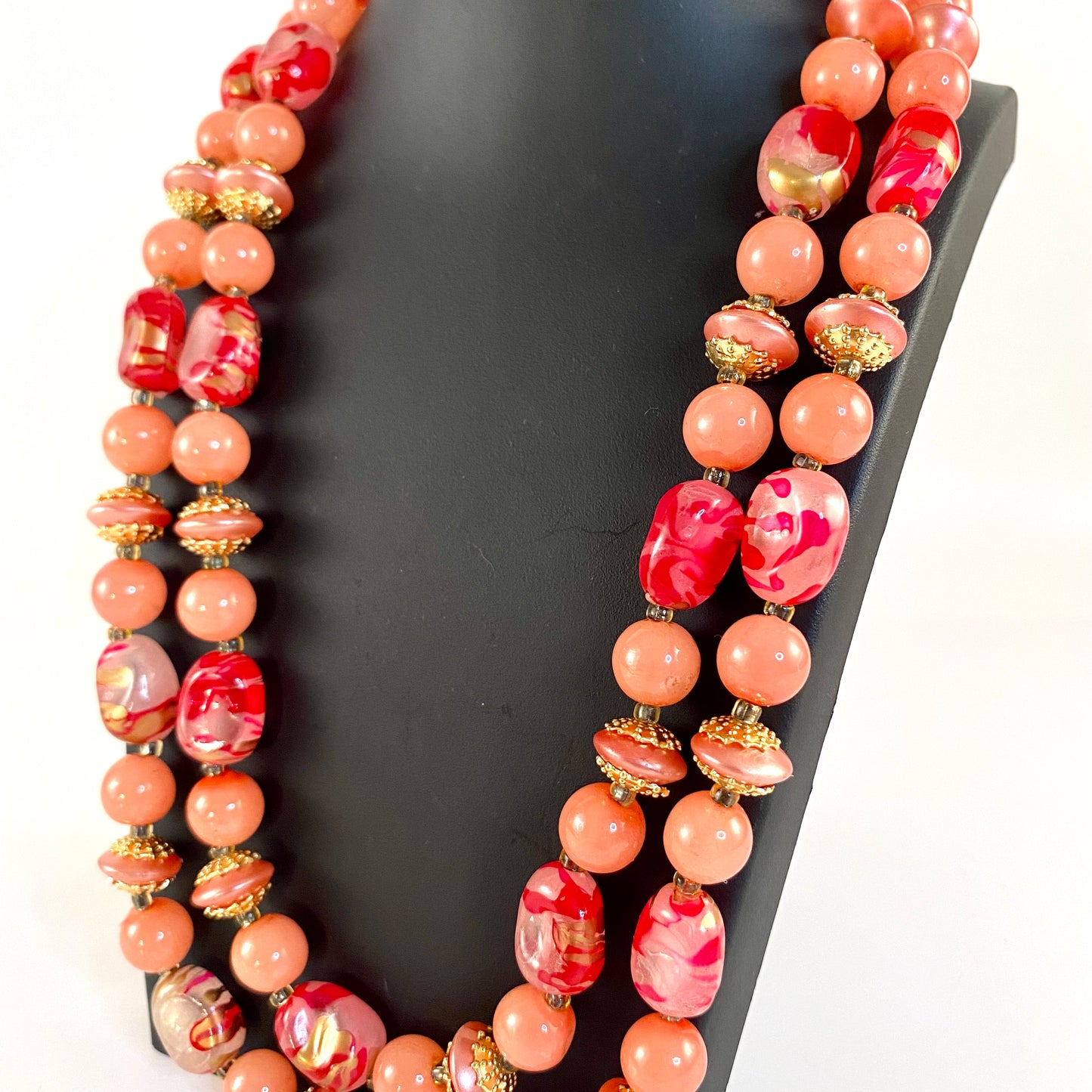 1960s Hong Kong Double Strand Bead Necklace
