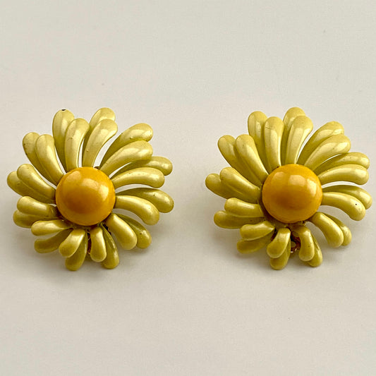Late 60s/ Early 70s Enamel Flower Earrings