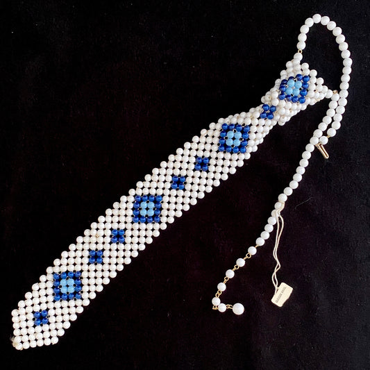 1960s Hong Kong Beaded Necktie