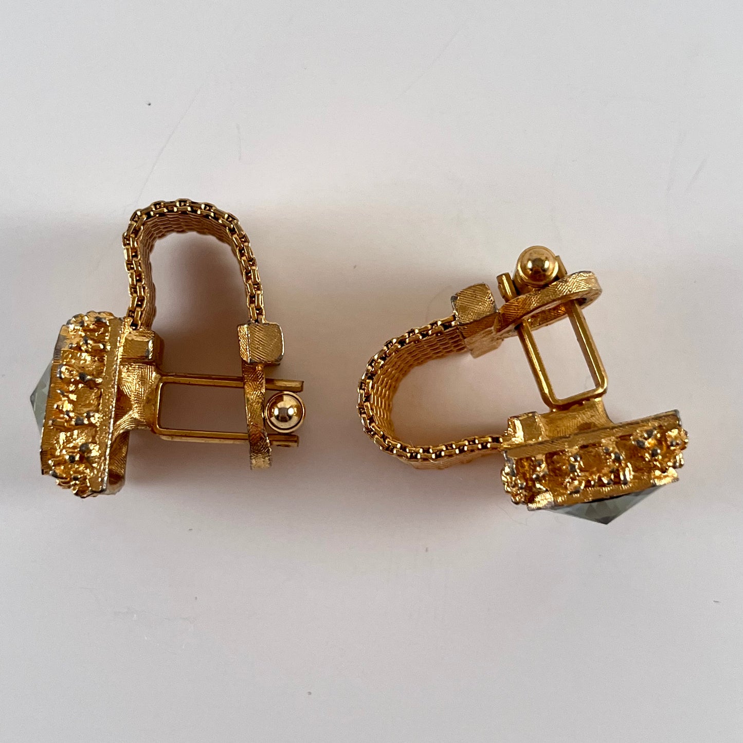 60s/ 70s Vintage Rhinestone Cuff Links