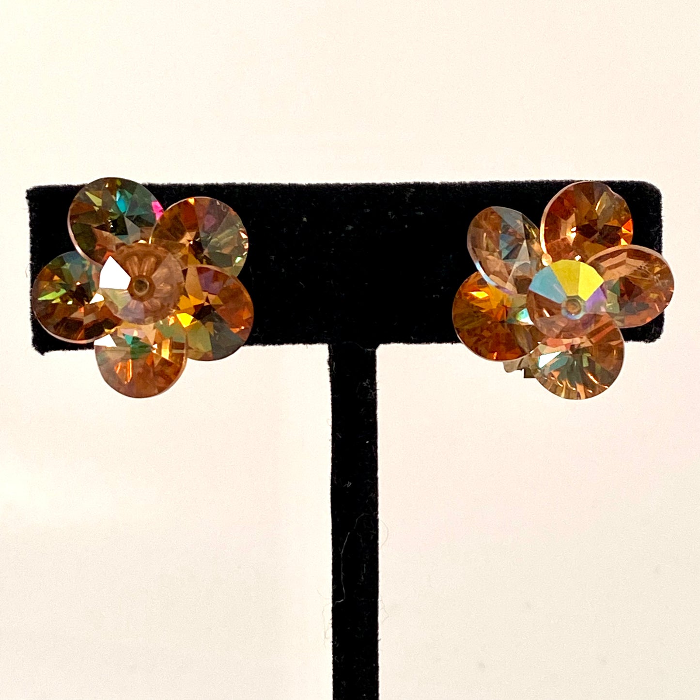 1960s Aurora Borealis Bead Earrings