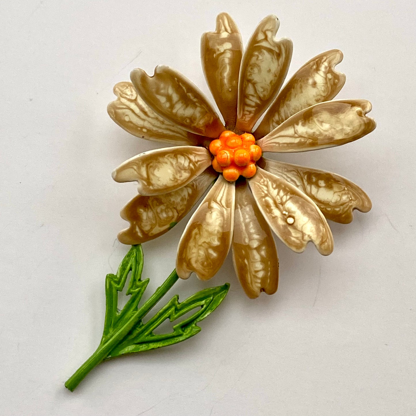 Late 60s/ Early 70s JJ (Jonette Jewelry Co.) Enamel Flower Brooch