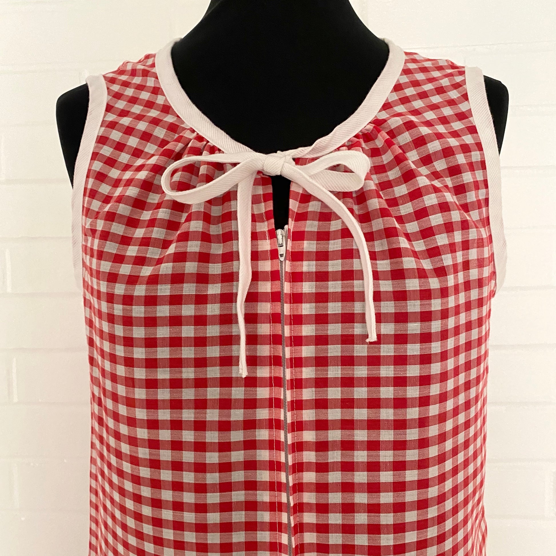 Late 60s/ Early 70s Red & White House Dress Late 60s/ Early 70s Red & White House Dress