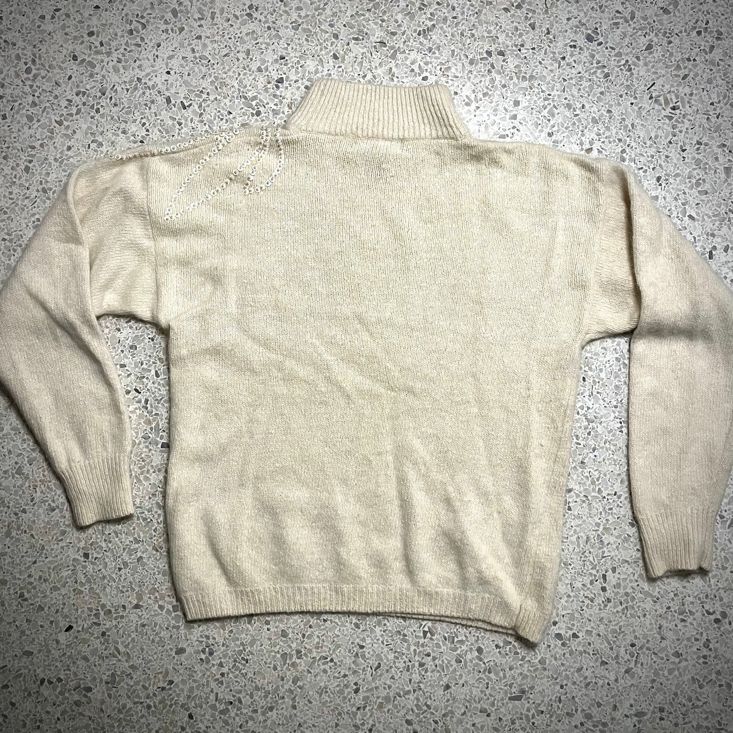 Late 80s/ Early 90s Ce Zanne Silk & Angora Sequin Sweater