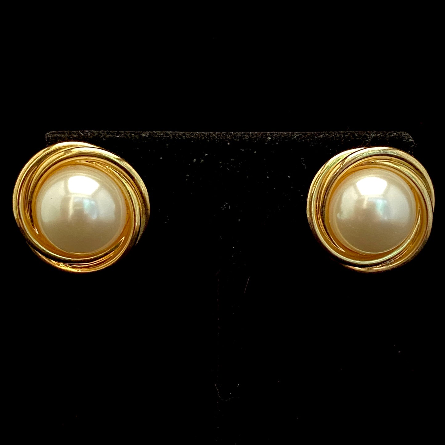 1990s Napier Faux Pearl Earrings