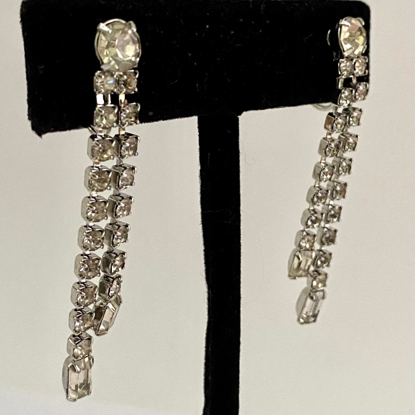 1960s Rhinestone Clip Earrings