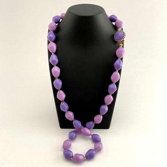 1960s Hong Kong Purple Bead Necklace