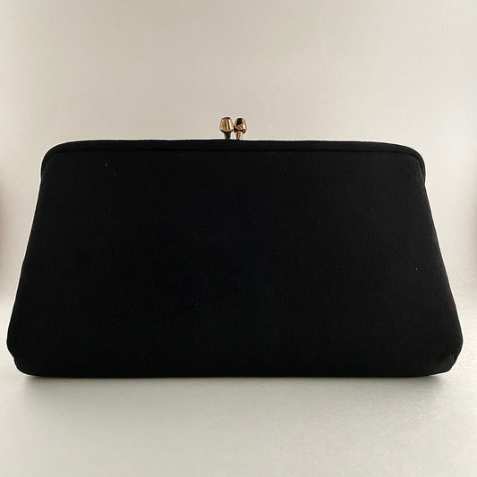 1960s Black Fabric Clutch