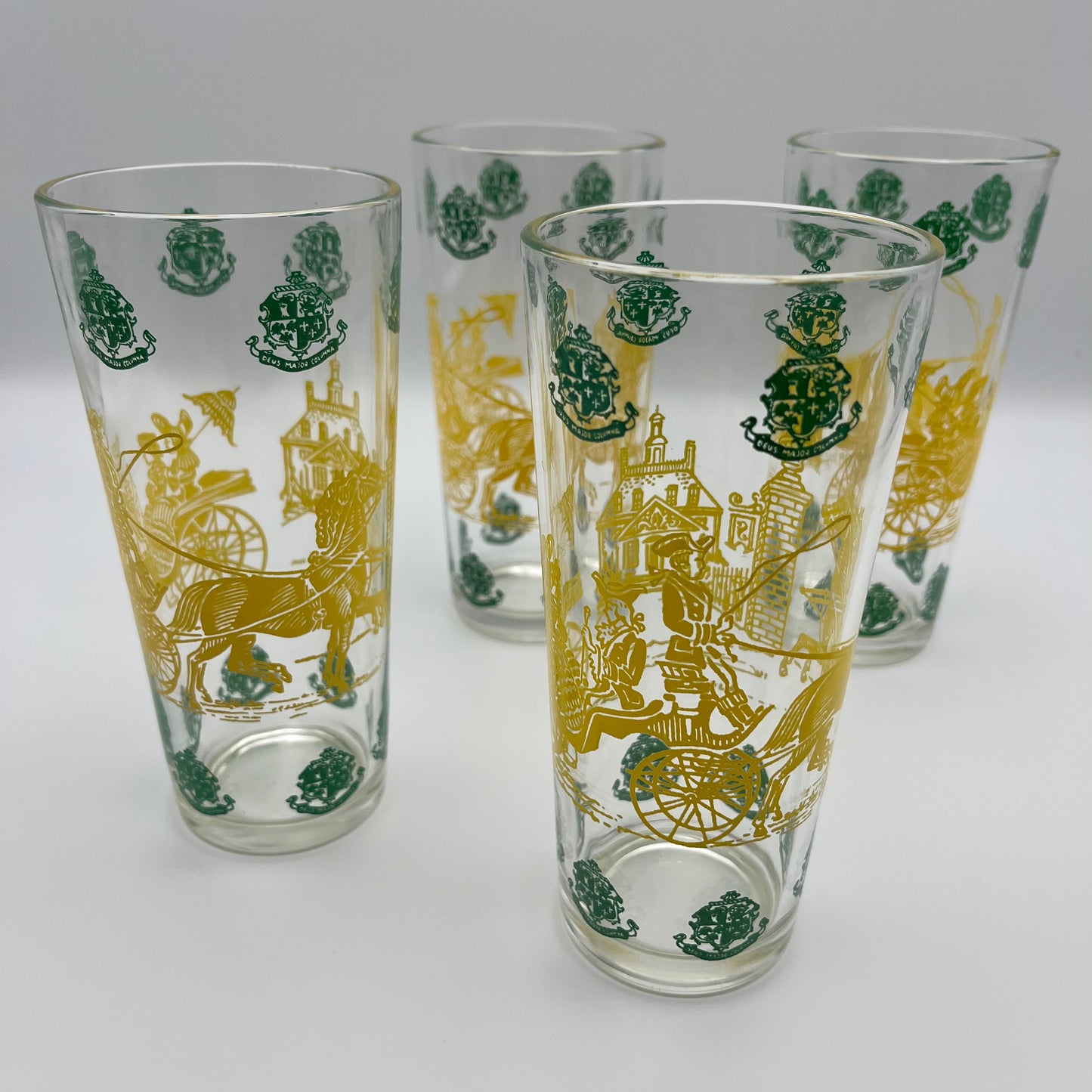 Late 50s/ Late 60s Williamsburg Carriage Glasses (Set of 4)