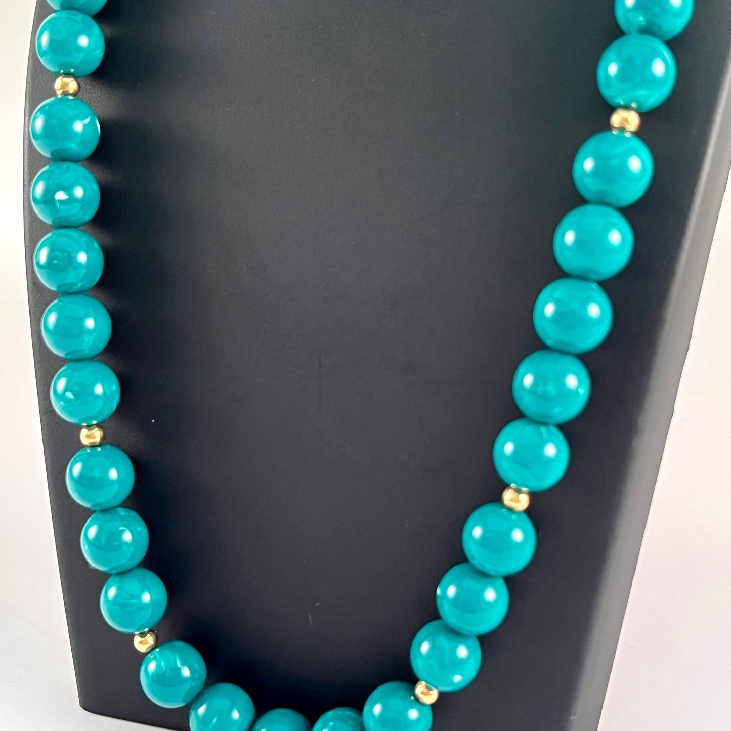 1980s Monet Teal Bead Necklace