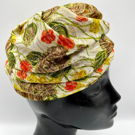 1960s Hats By Gertrude Turban Style Bubble Hat