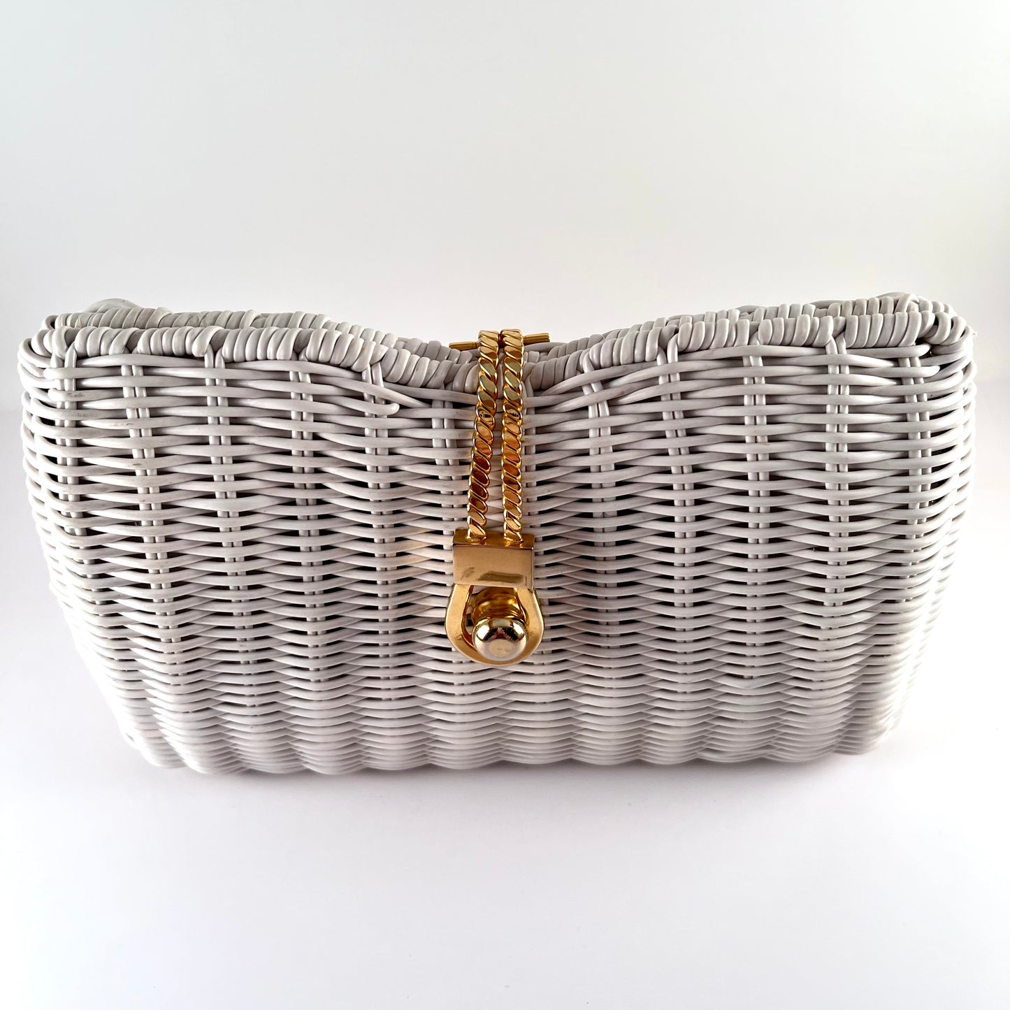 Late 80s/ Early 90s White Wicker Purse
