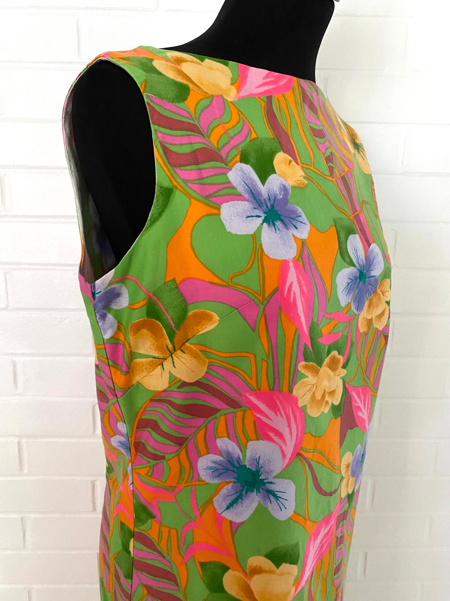 1960s Hawaiian Printed Cotton Shift Dress