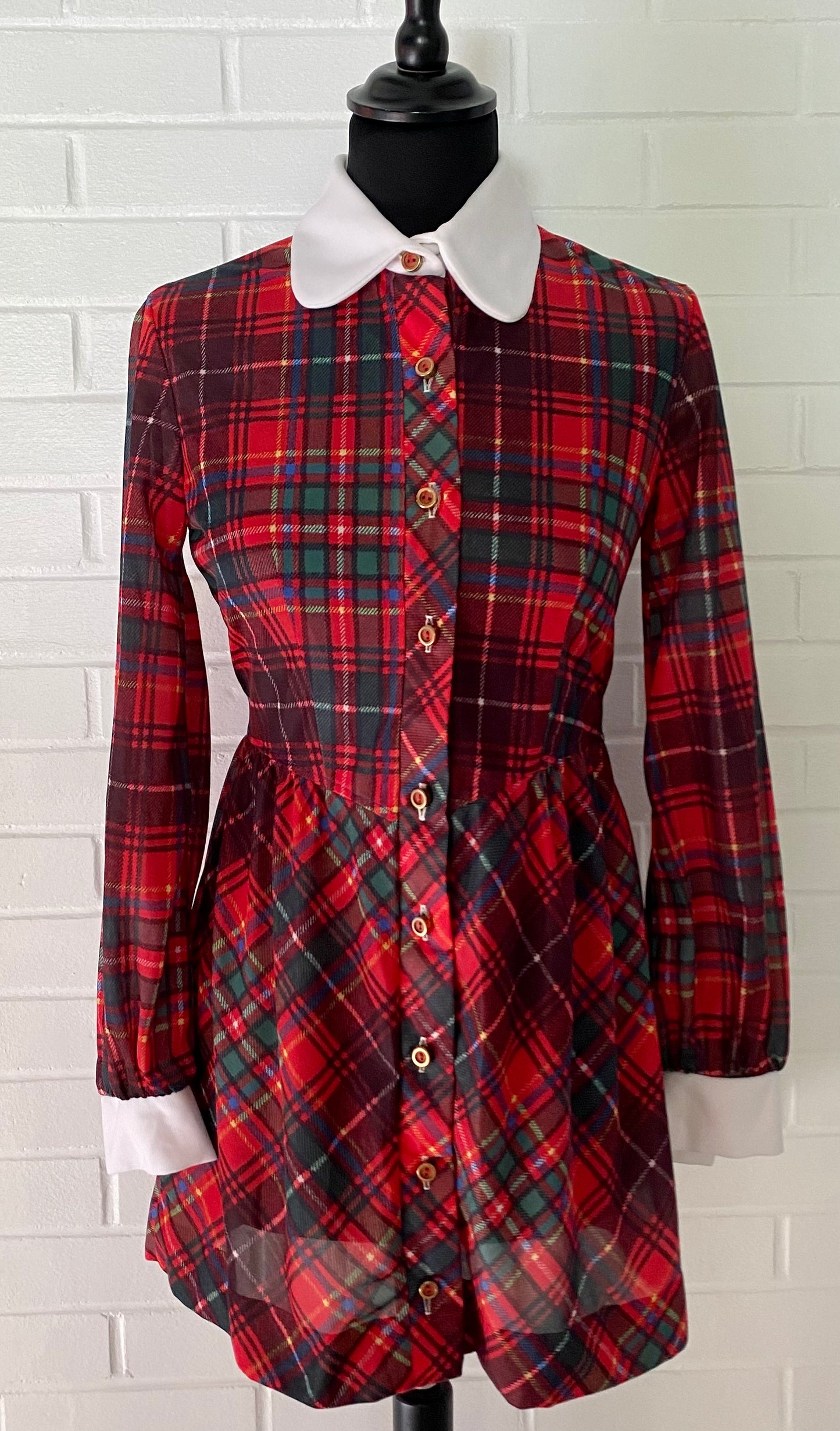 1960s Peggy Barker Plaid Dress