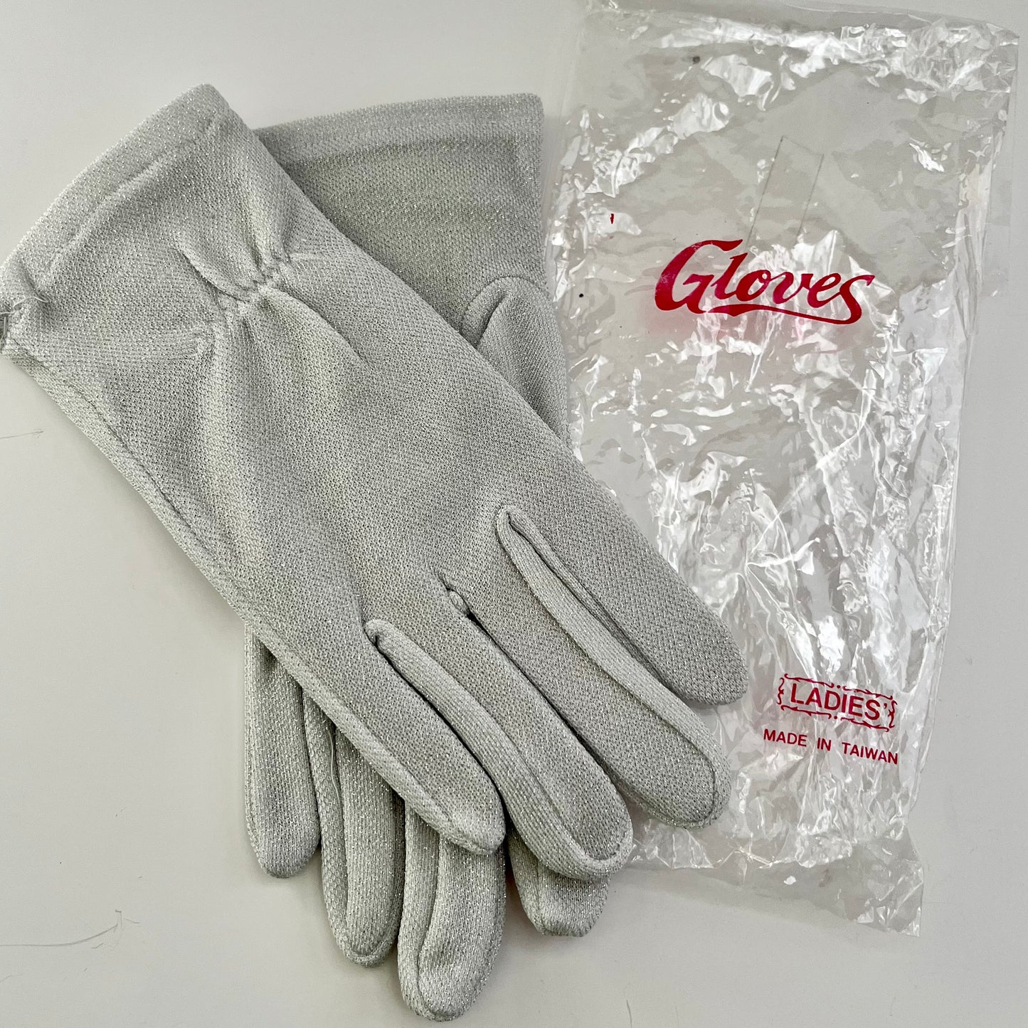 Late 70s/ Early 80s Metallic Silver Stretch Gloves