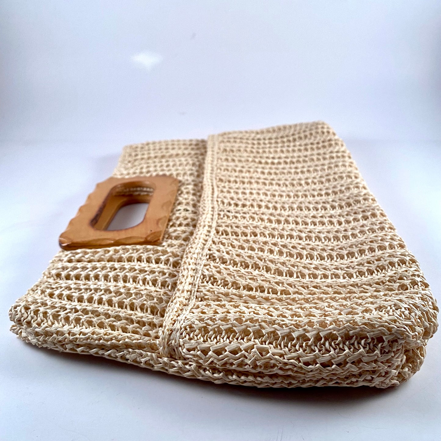 Late 70s/ Early 80s Bag World Wooden Handle Purse