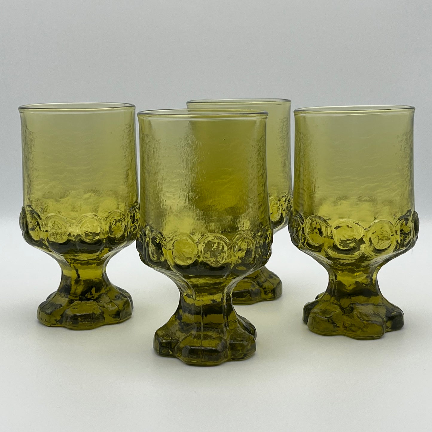 1970s Green Glass Goblets (Set of 4)