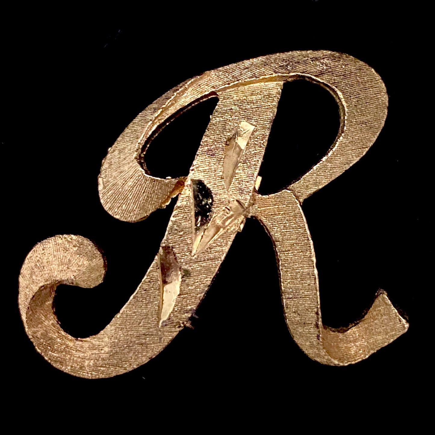 1960s Mamselle Initial 'R' Letter Pin