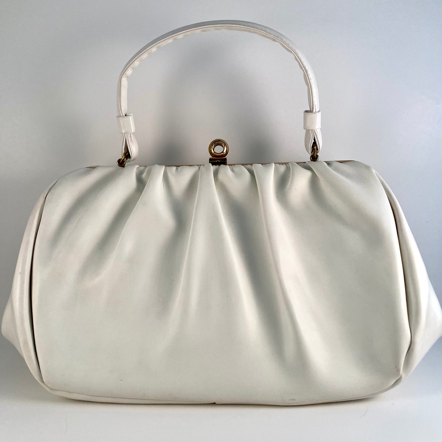 1960s White Frame Handbag