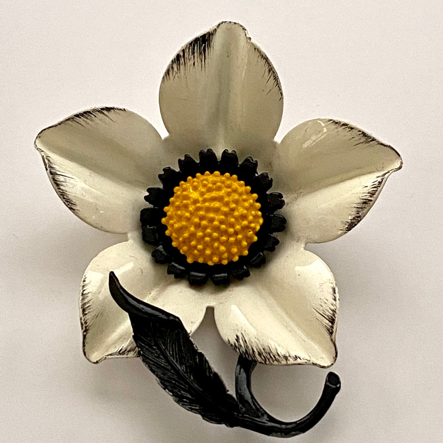 Late 60s/ Early 70s Large Enamel Flower Brooch