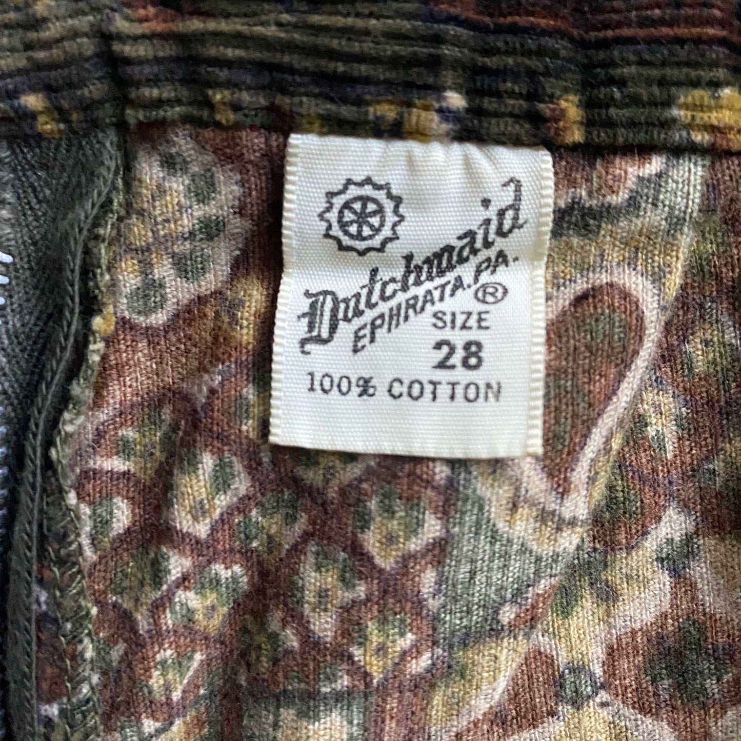 1960s Dutchmaid Cotton Corduroy Skirt
