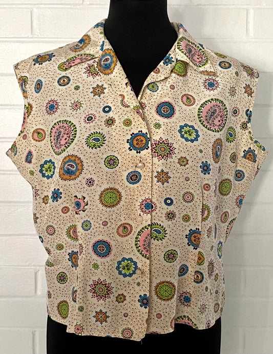 1950s Country Set Sleeveless Blouse