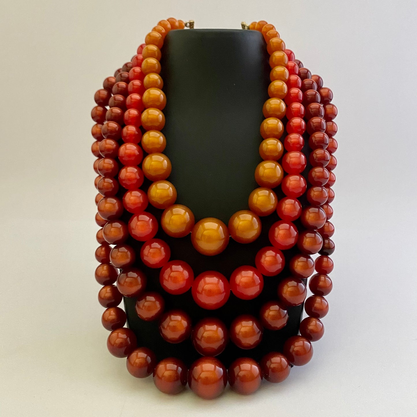 1960s 4 Strand Moonglow Bead Necklace