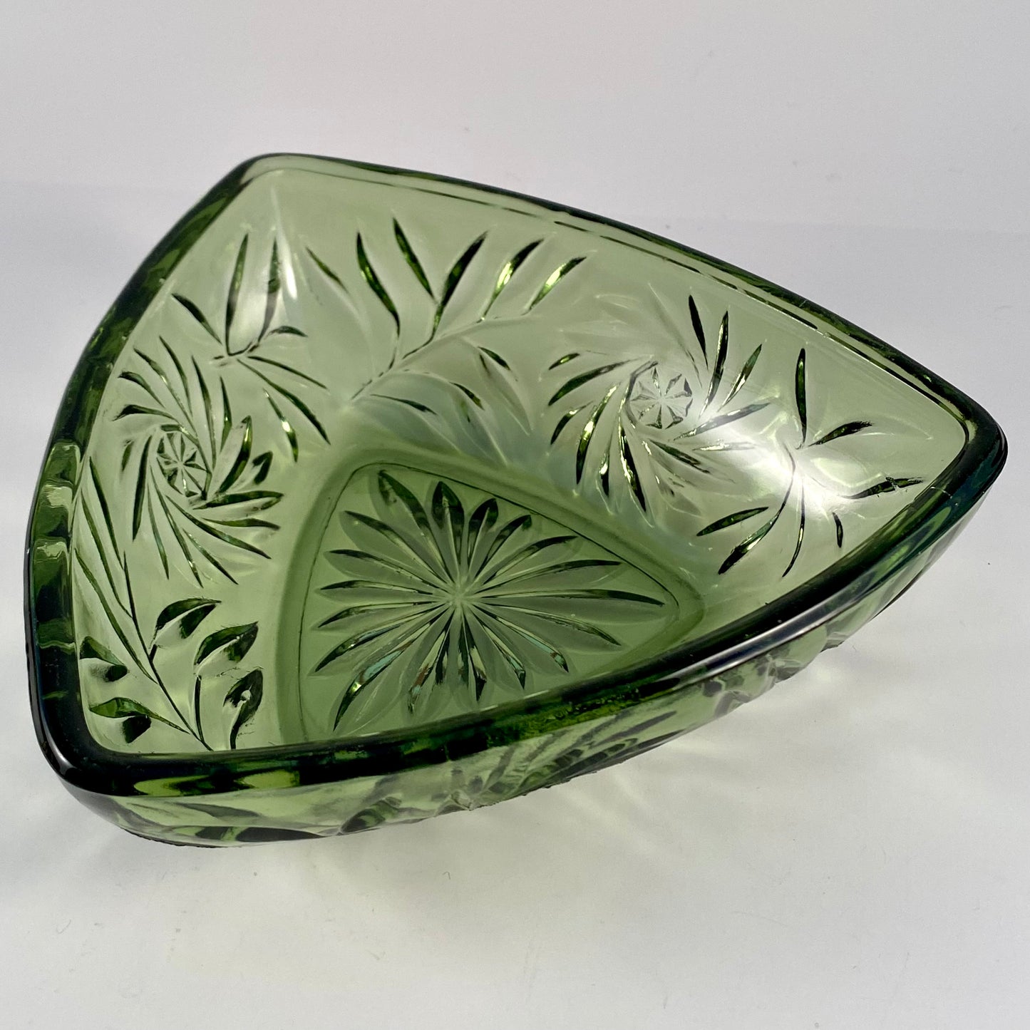 1970s Green Glass Dish
