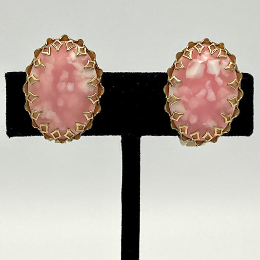 1960s Pink Glass Earrings