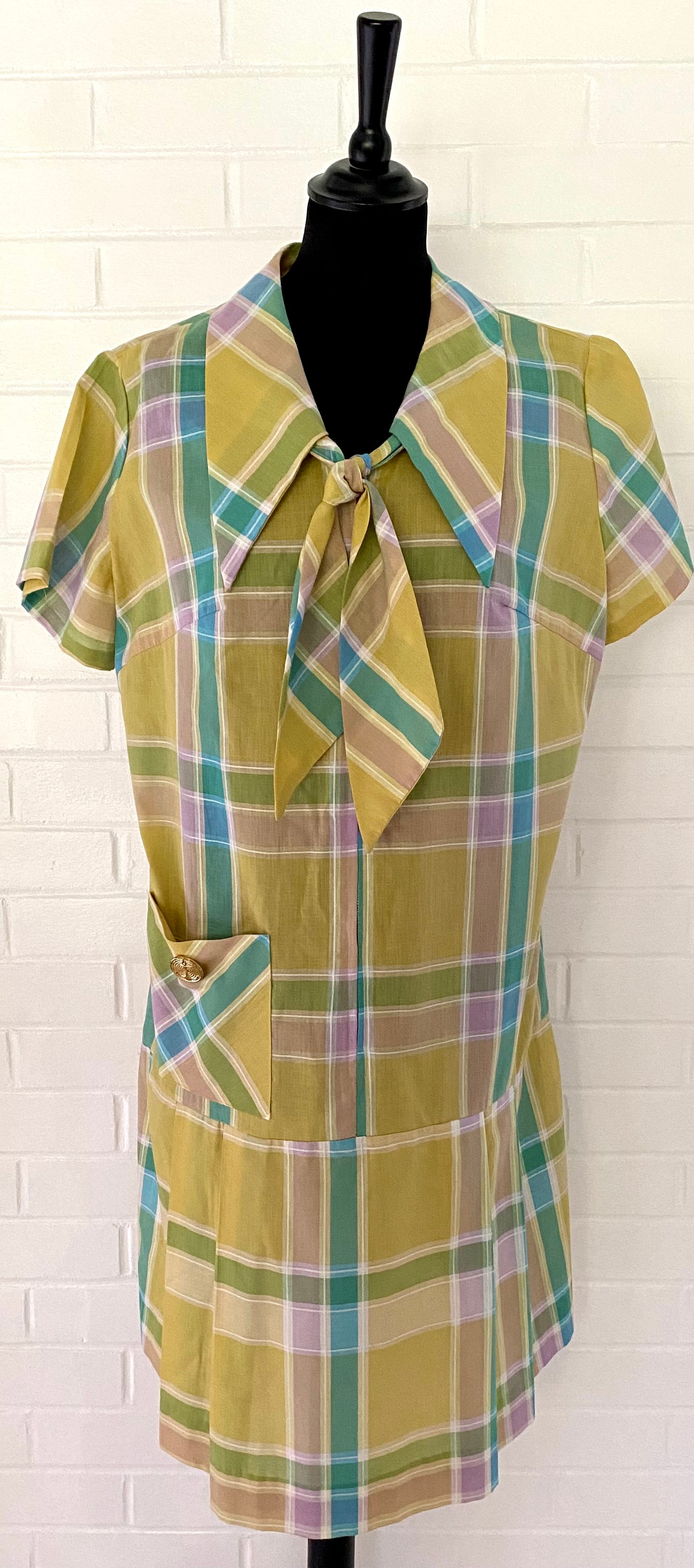 1960s Glenbrooke Plaid Dress