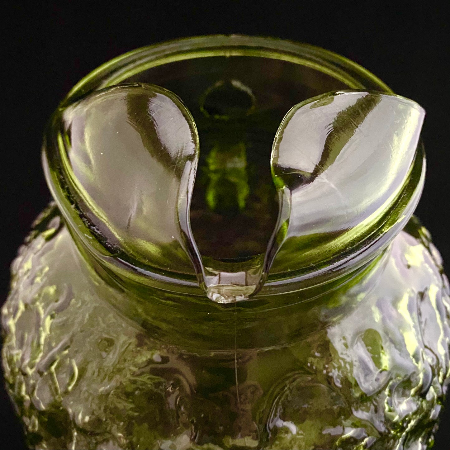 1970s Green Glass Pitcher