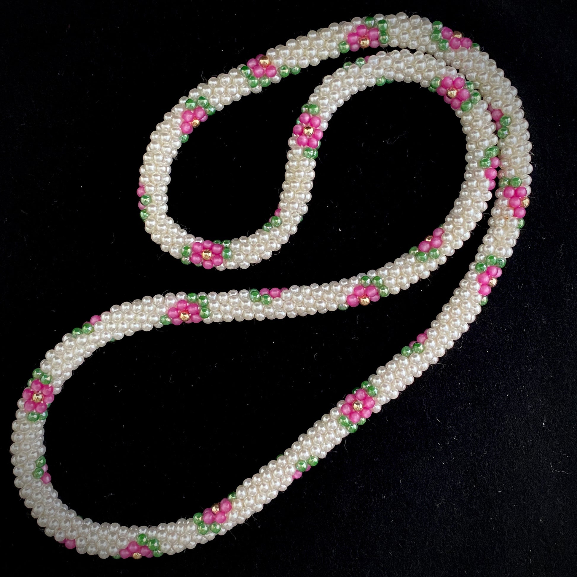 1970s Beaded Rope Necklace - Retro Kandy Vintage